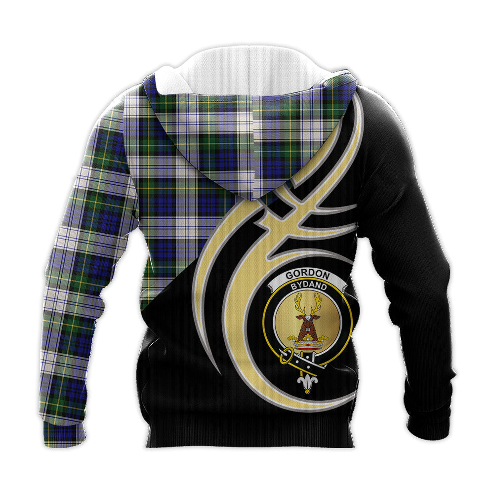 Printivon Gordon Dress Modern Clan Believe In Me Crest Tartan Knitted Hoodie Custom Your Text