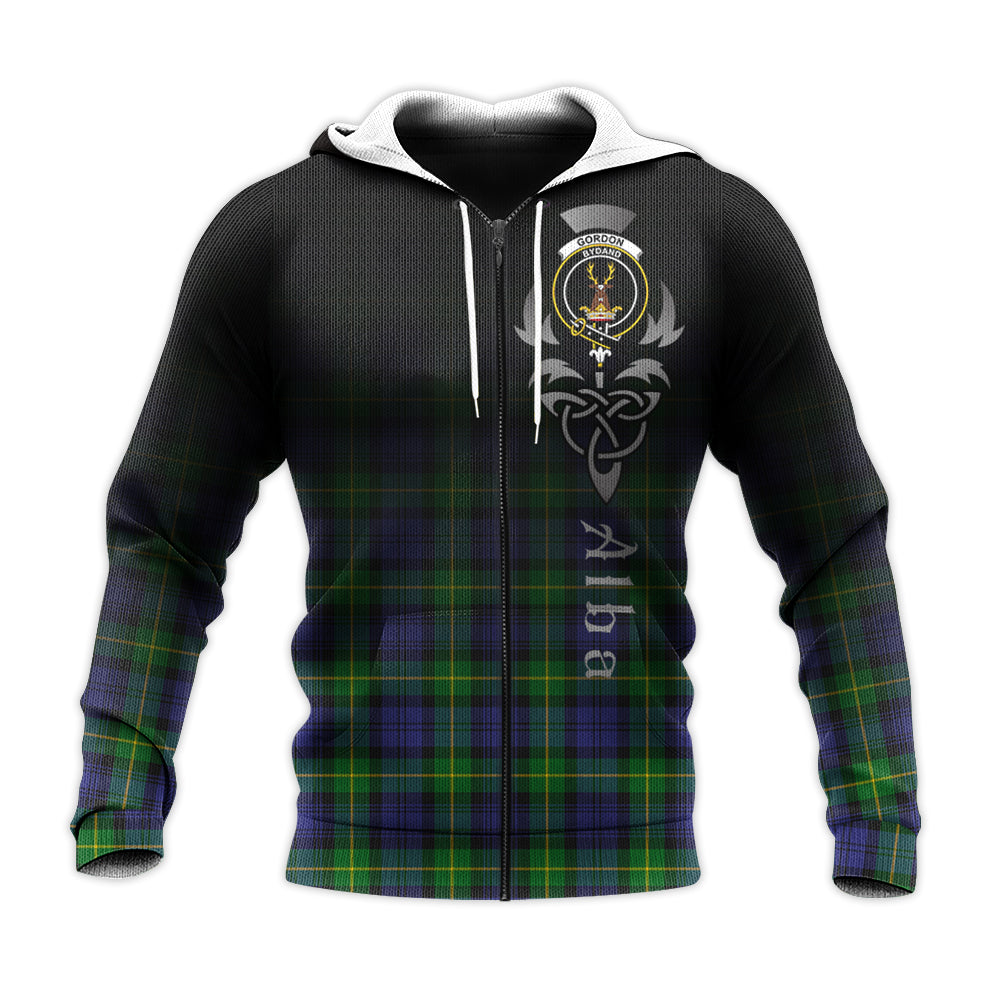Printivon Gordon Modern Tartan Crest Alba Celtic Hoodie