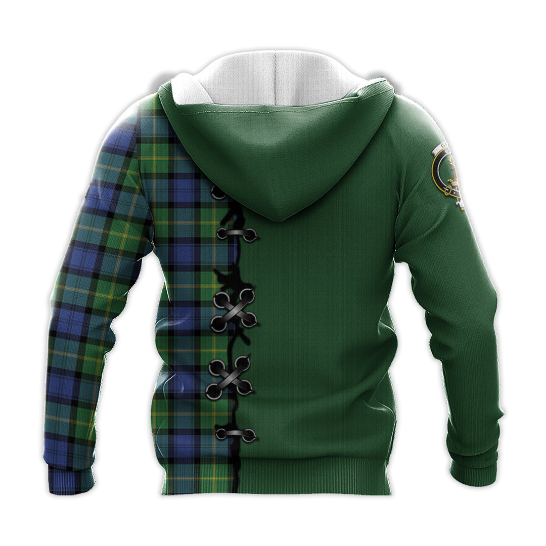 Printivon Gordon Old Ancient Tartan Hoodie Lion Rampant And Celtic Thistle Style