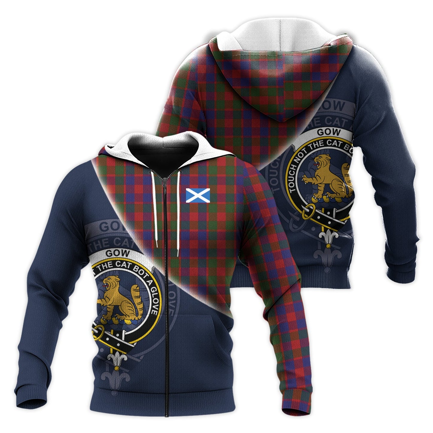 Printivon Gow Tartan Scottish Crest Hoodie