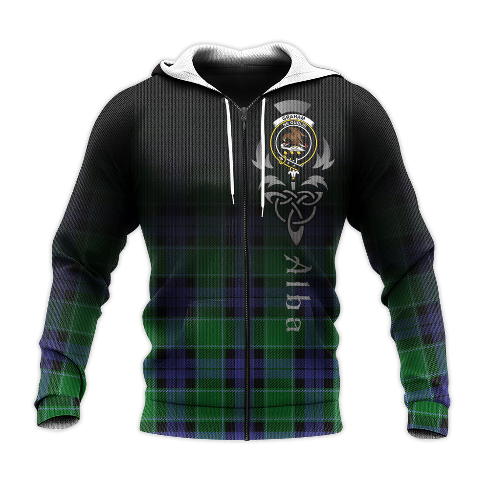 Printivon Graham Of Menteith Modern Tartan Crest Alba Celtic Hoodie