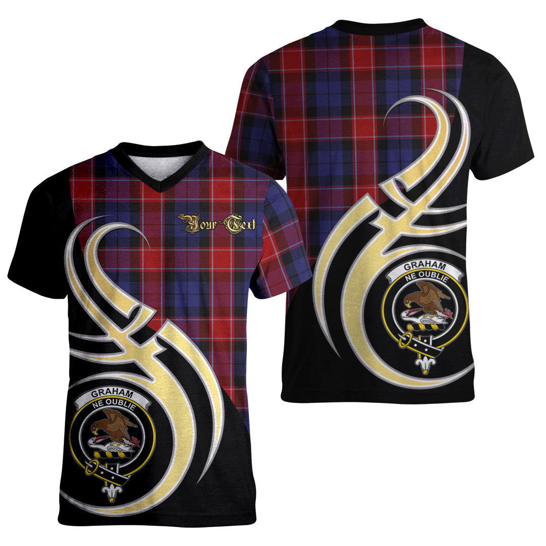 Printivon Graham of Menteith Red Tartan Crest Believe In Me T Shirt