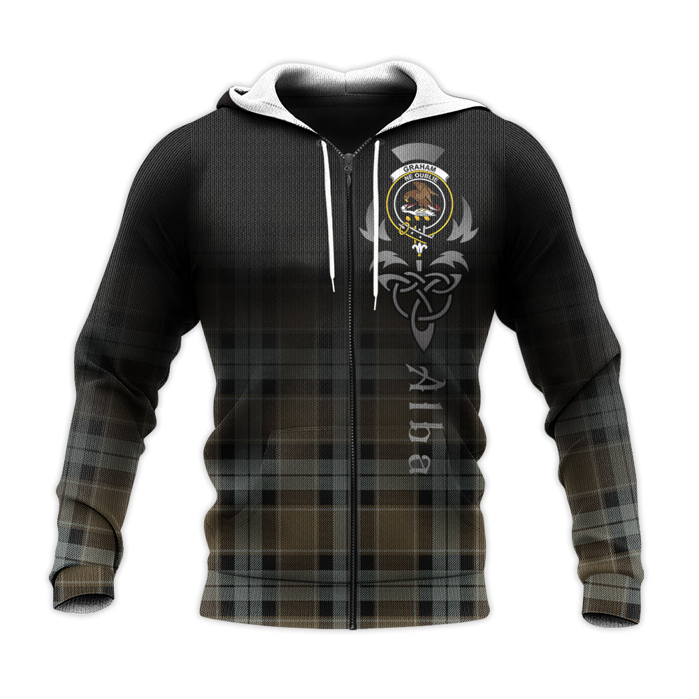 Printivon Graham Of Menteith Weathered Tartan Crest Alba Celtic Hoodie
