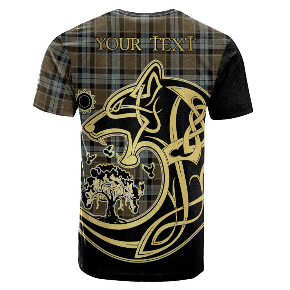 Printivon Graham of Menteith Weathered Crest Celtic Wolf Tartan T Shirt Custom Your Text