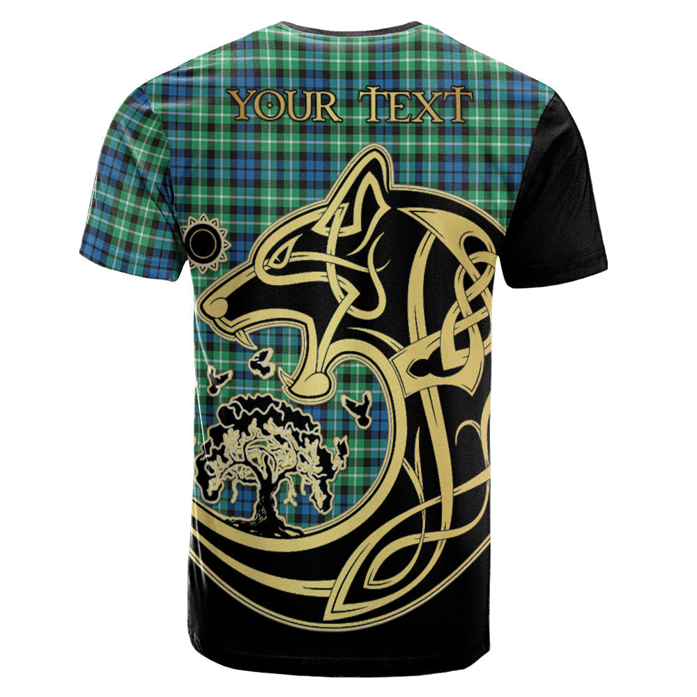 Printivon Graham of Montrose Ancient Crest Celtic Wolf Tartan T Shirt Custom Your Text