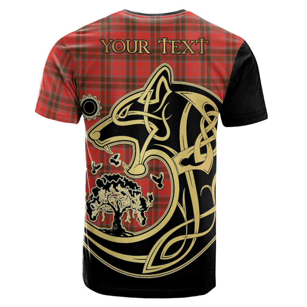 Printivon Grant Weathered Crest Celtic Wolf Tartan T Shirt Custom Your Text