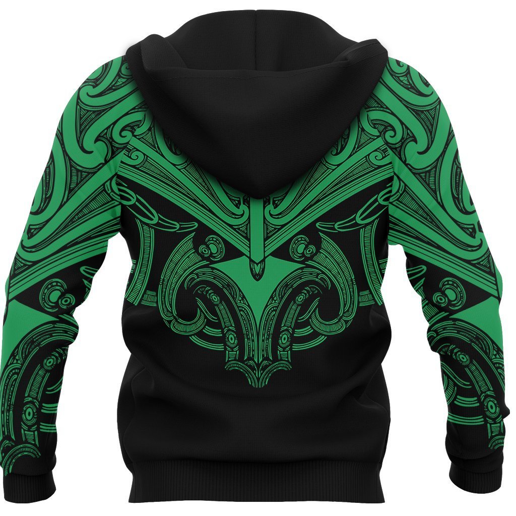 Maori Tattoo Hoodie Hei Matau Abalone Green