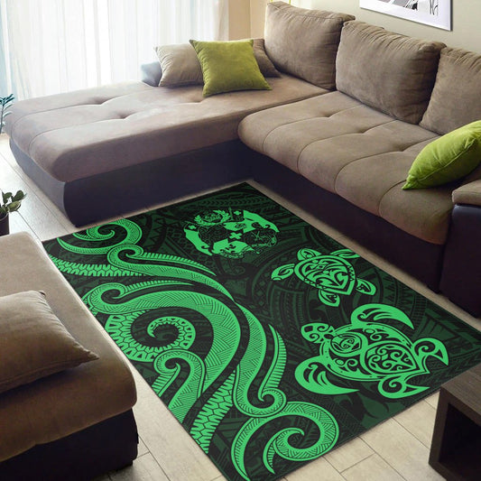 Tonga Area Rug Green Tentacle Turtle