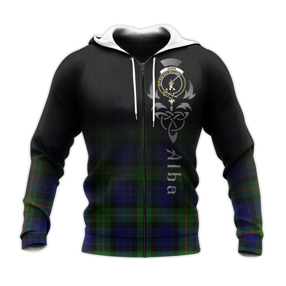 Printivon Gunn Modern Tartan Crest Alba Celtic Hoodie