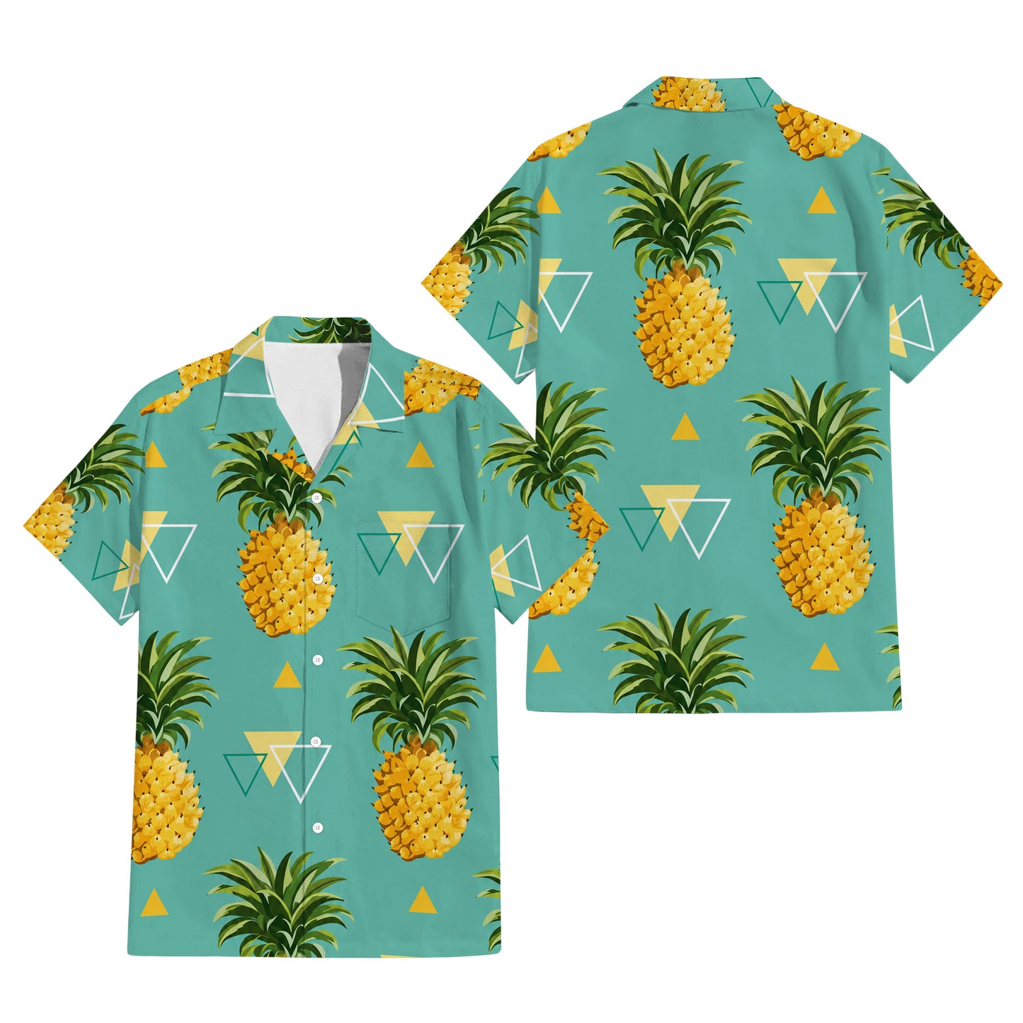 Vintage Polynesian Pineapple Tropical Island Puletasi Dress And Hawaiian Shirt For Her Him