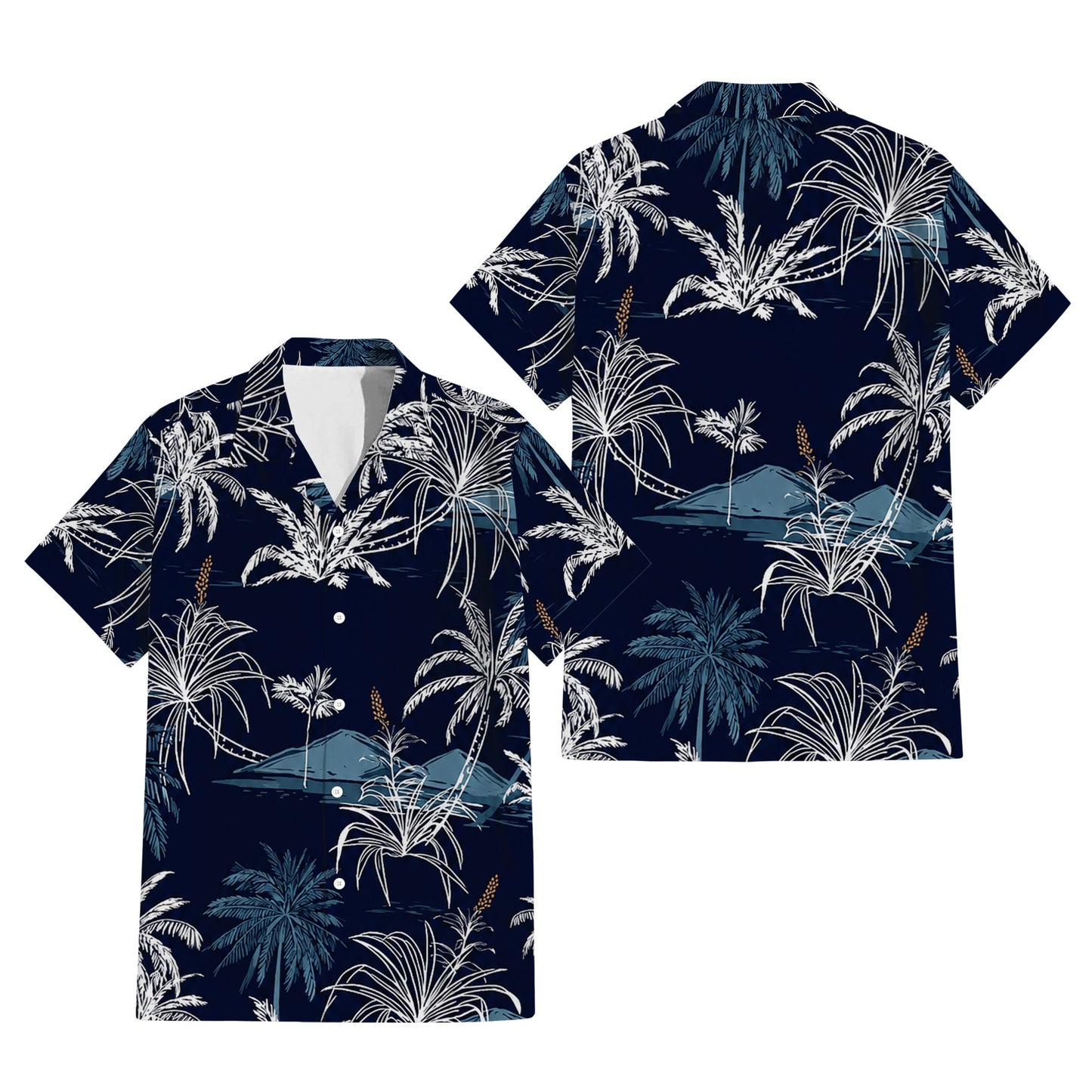 Vintage Polynesian Coconut Tree Tropical Island Puletasi Dress Man Shirt For Her Him