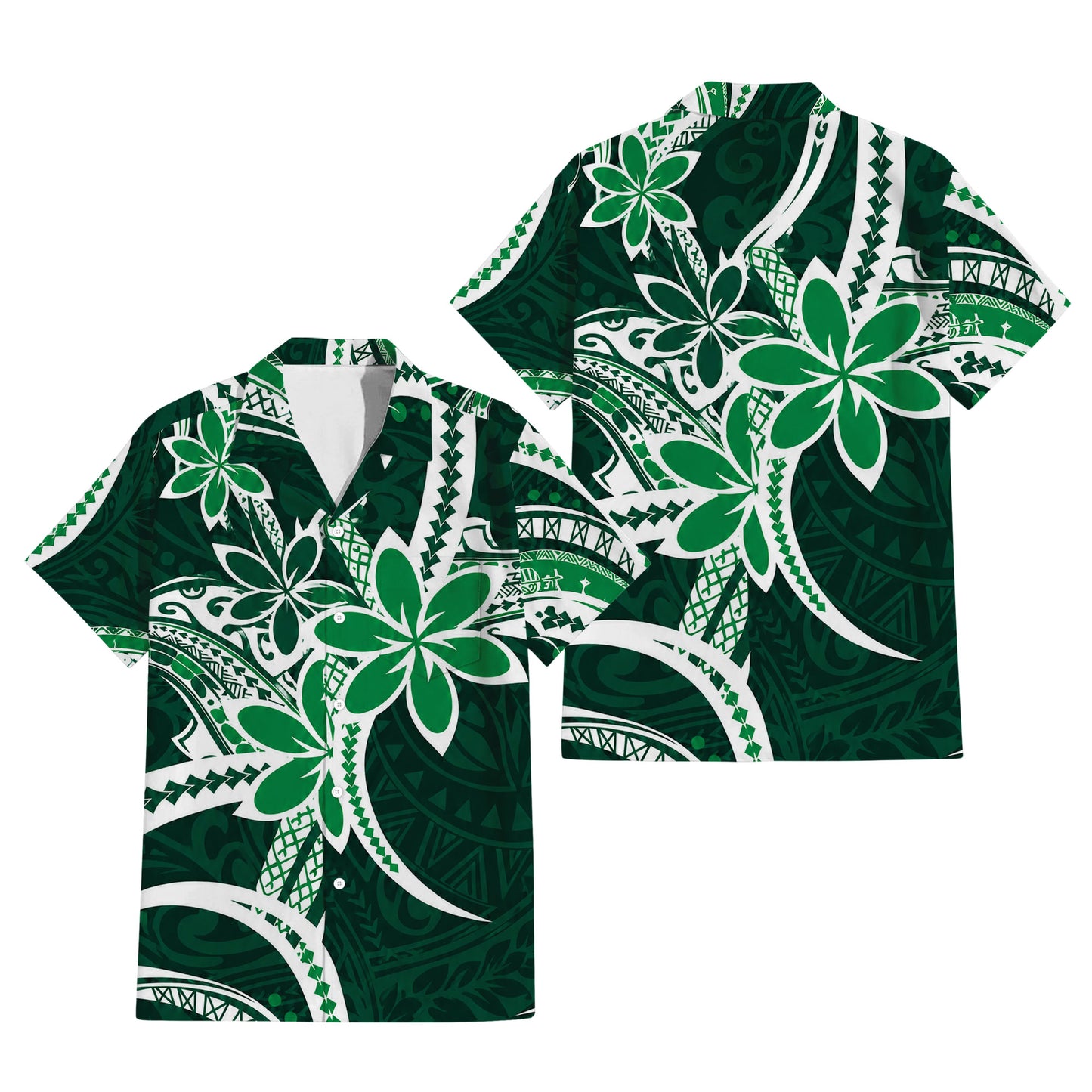 Polynesian Tribal Flowers Pattern Matching Outfit For Couple Island Puletasi Dress And Hawaiian Shirt For Her Him