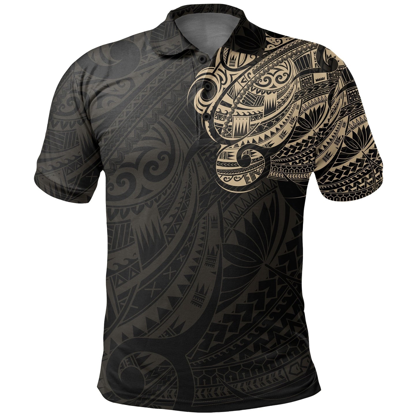 Polynesian Polo Shirt - Polynesian Tattoo Style