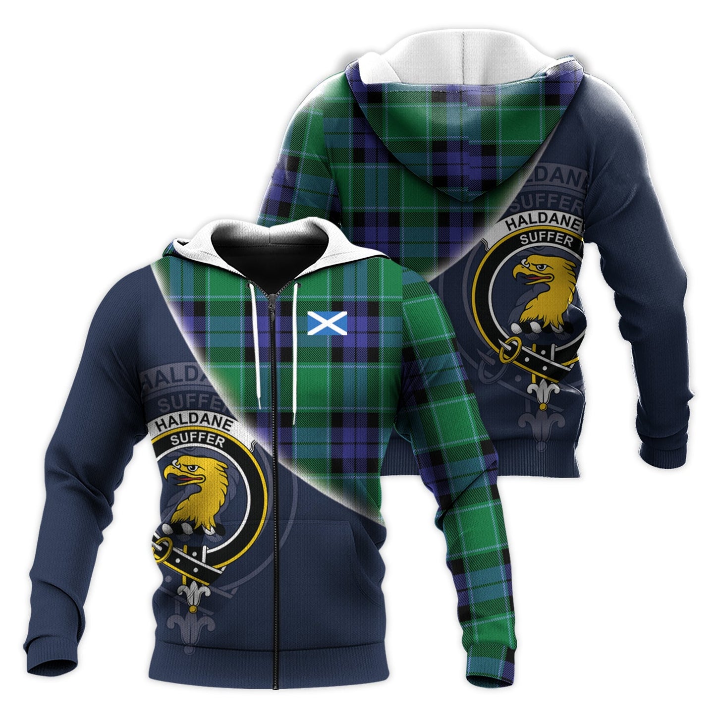 Printivon Haldane Tartan Scottish Crest Hoodie