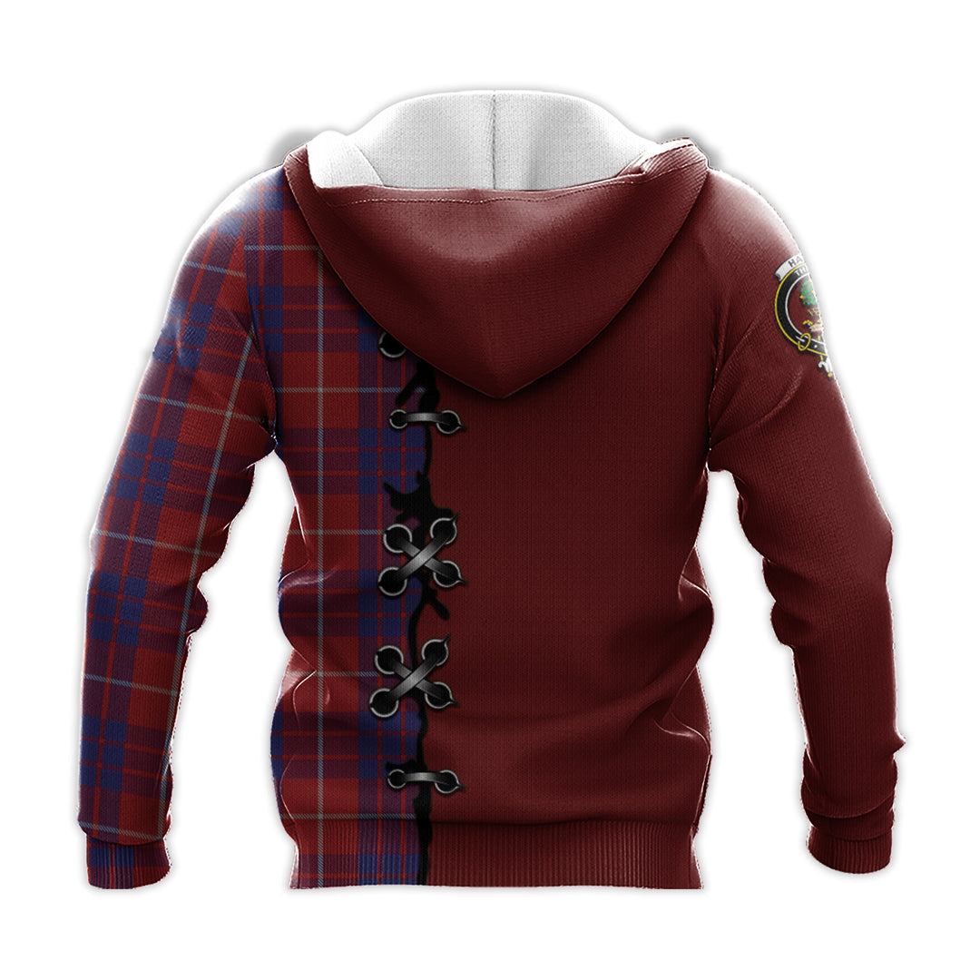 Printivon Hamilton Tartan Hoodie Lion Rampant And Celtic Thistle Style