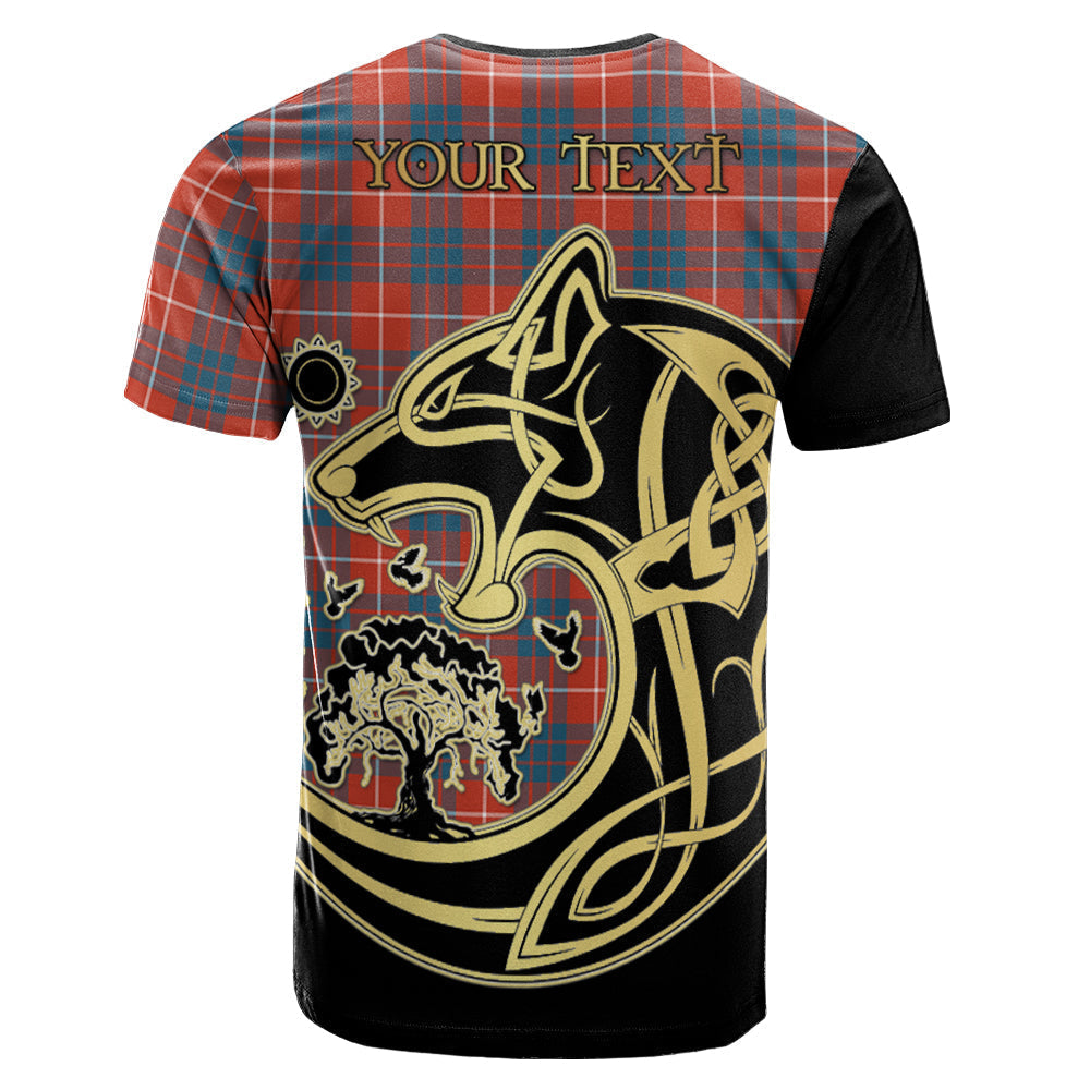 Printivon Hamilton Ancient Crest Celtic Wolf Tartan T Shirt Custom Your Text