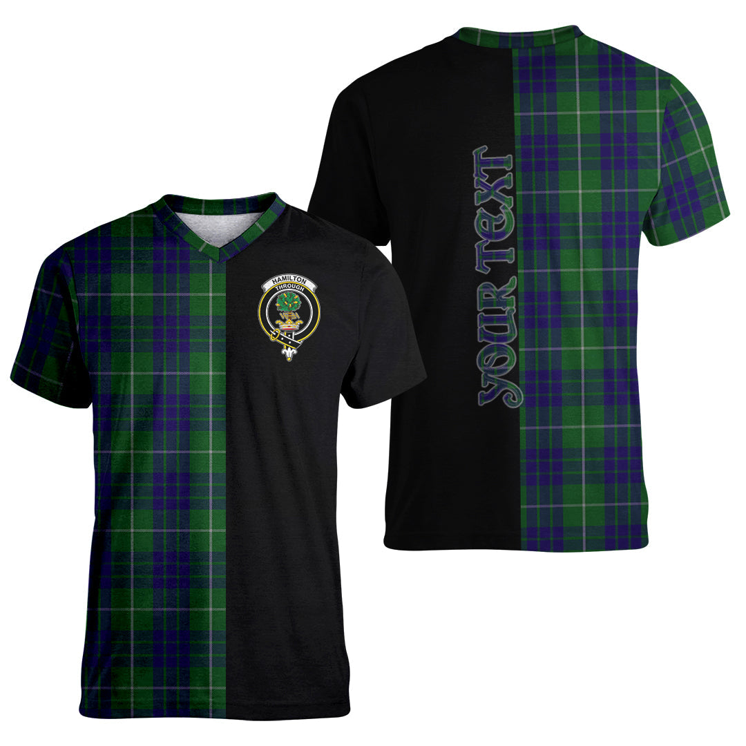 Printivon Hamilton Green Hunting Tartan Personalize Half T shirt