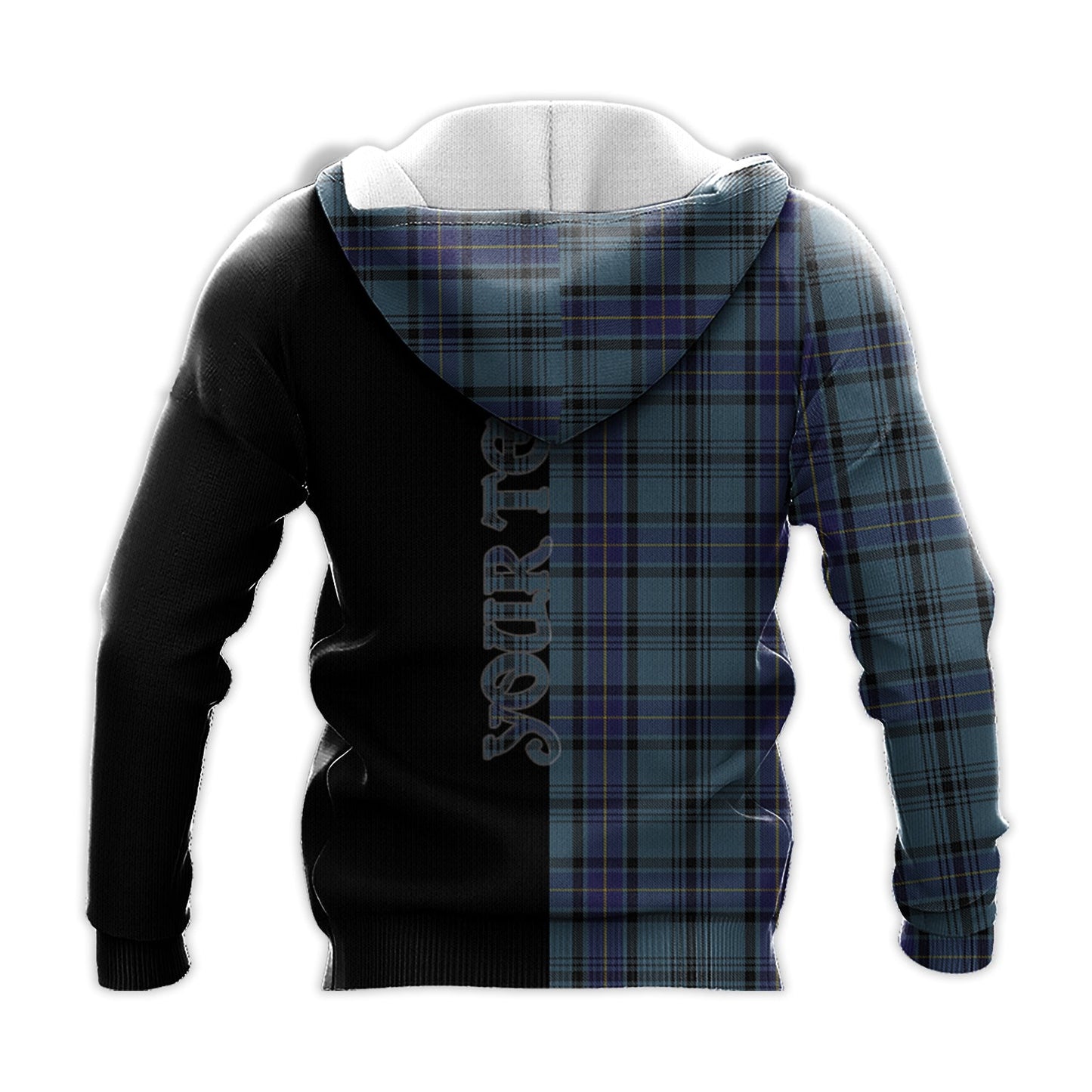 Printivon Hannay Blue Tartan Personalize Half Hoodie