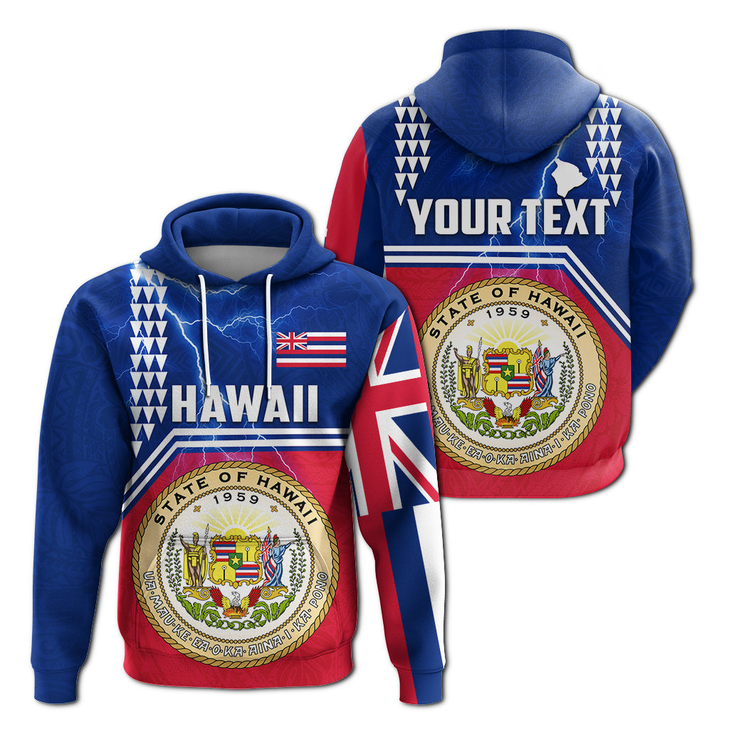 ( Personalised) Seal of Hawaii Hoodie Kakau Polynesian Thunder Style
