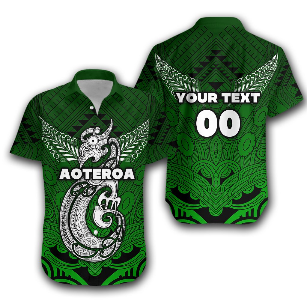 Custom Personalised Maori Aotearoa Manania Hawaiian Shirt Simple Sport Style - Green