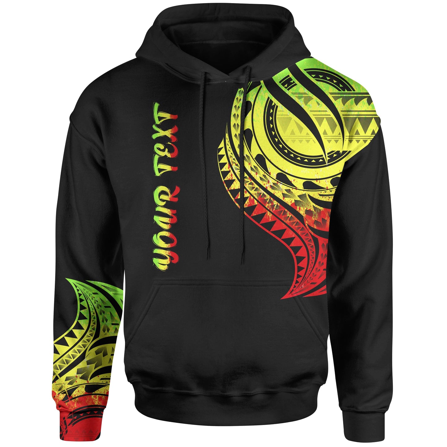 Custom Text Marshall Custom Personalised Hoodie Marshall Tatau Reggae Patterns