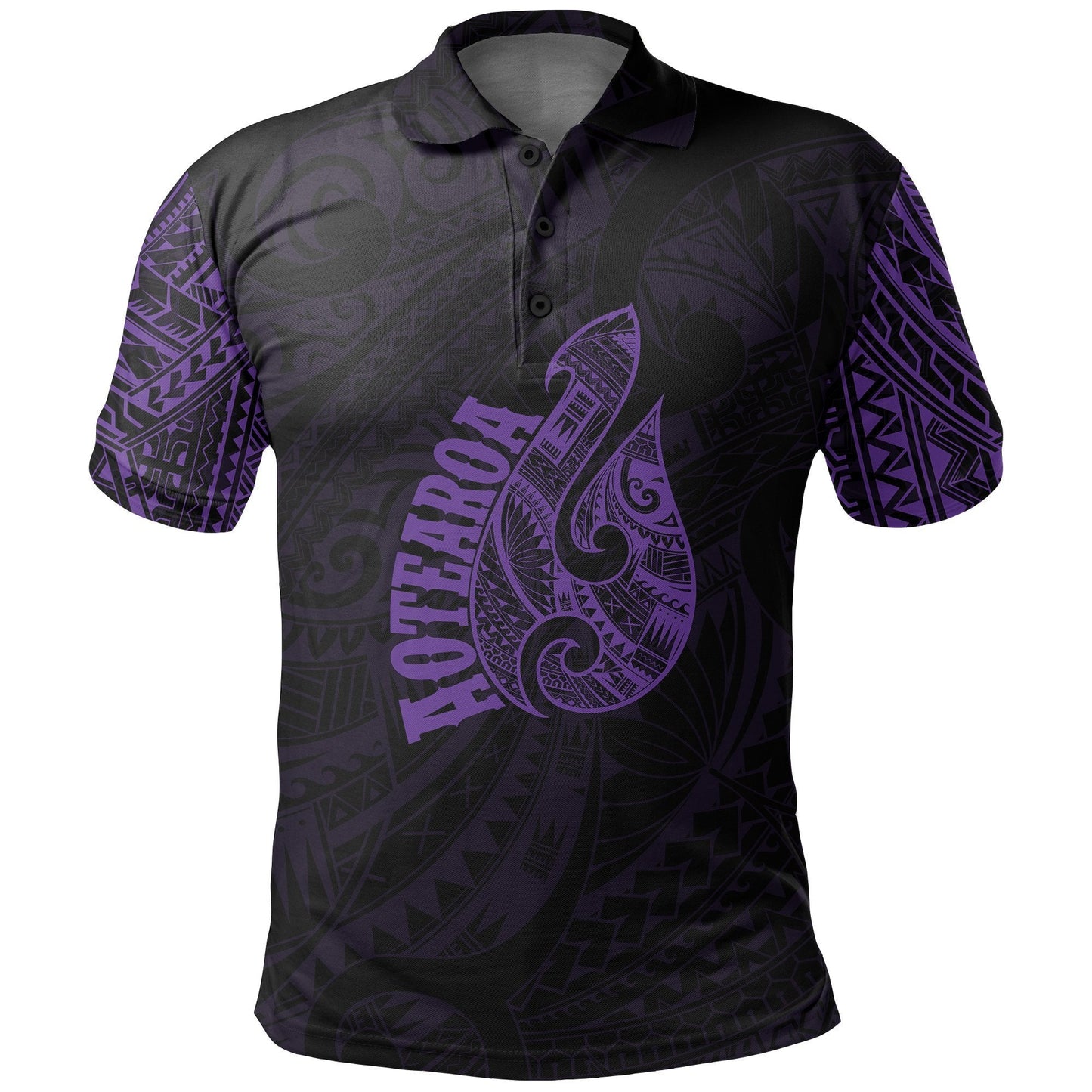 Hei Matau Maori Tattoo Polo Shirt Violet