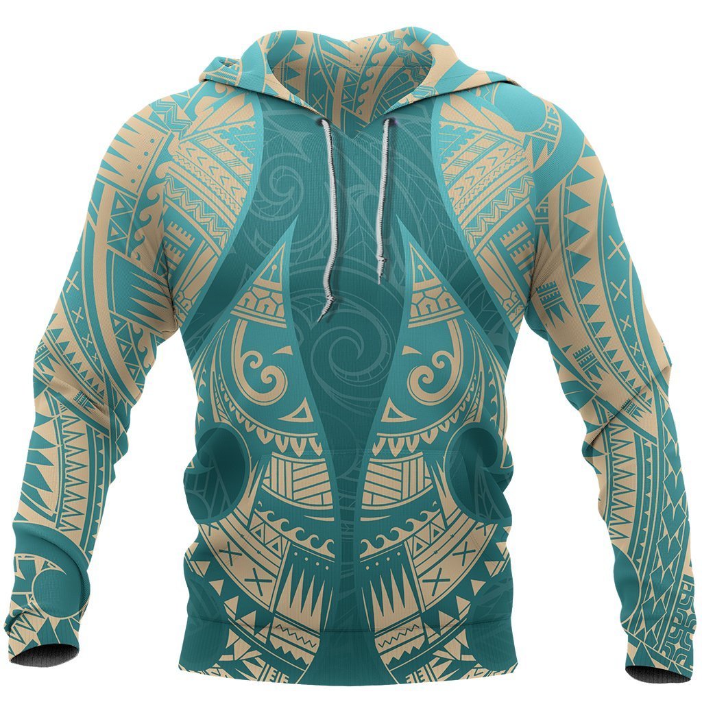 New Zealand Maori Hoodie, Hei Matau Tattoo Pullover Hoodie