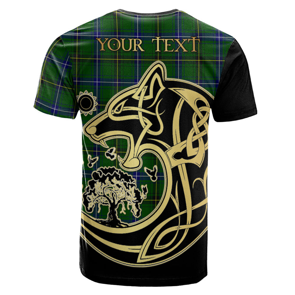 Printivon Henderson Modern Crest Celtic Wolf Tartan T Shirt Custom Your Text