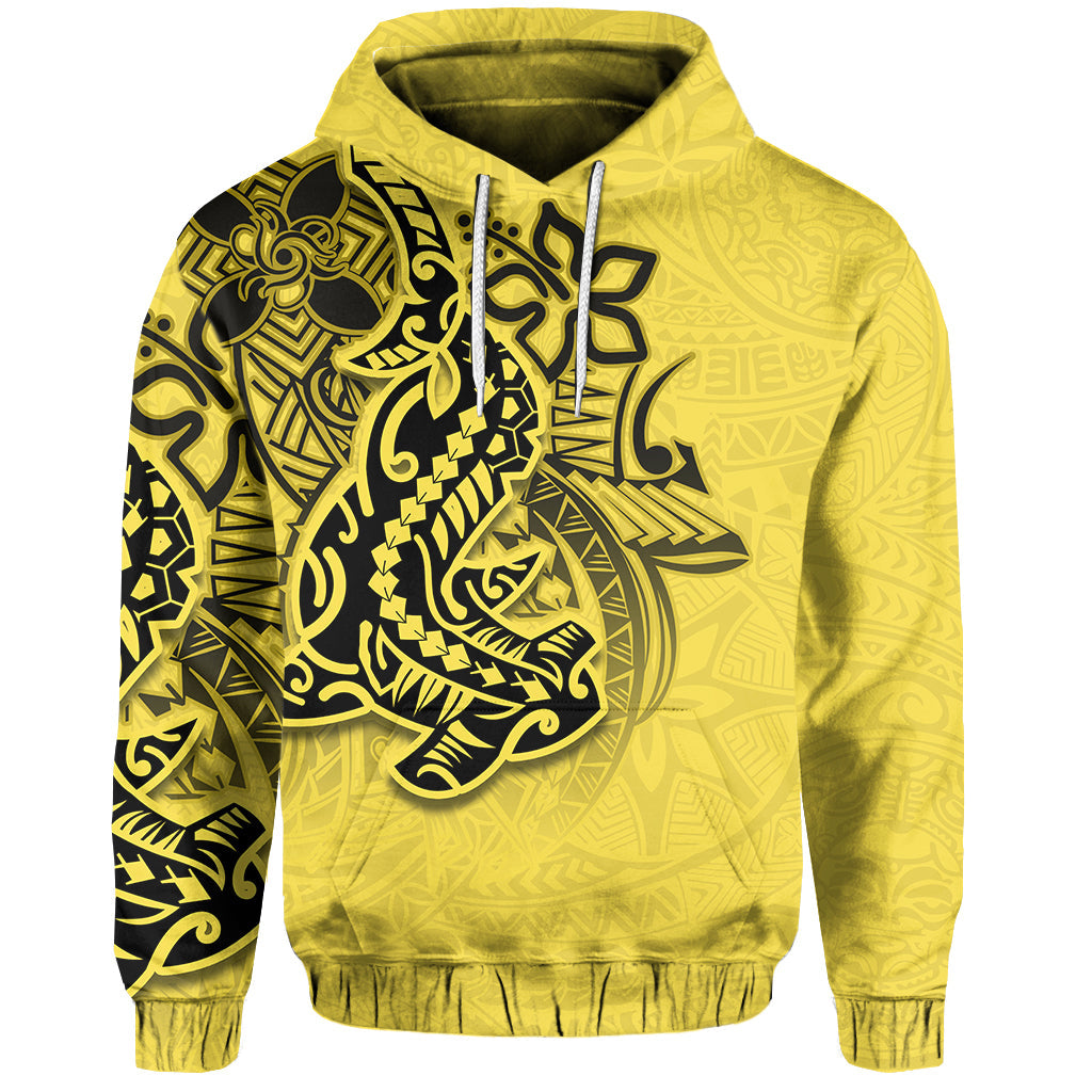 ( Personalised) Hammerhead shark Hoodie Polynesian Yellow Style