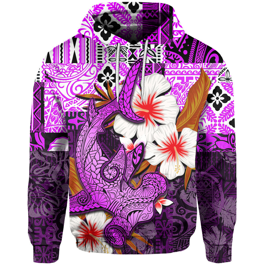 ( Personalised) Hammerhead shark Hoodie Hawaii Style Purple