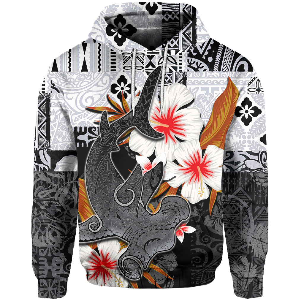 Hammerhead shark Hoodie Hawaii Style White