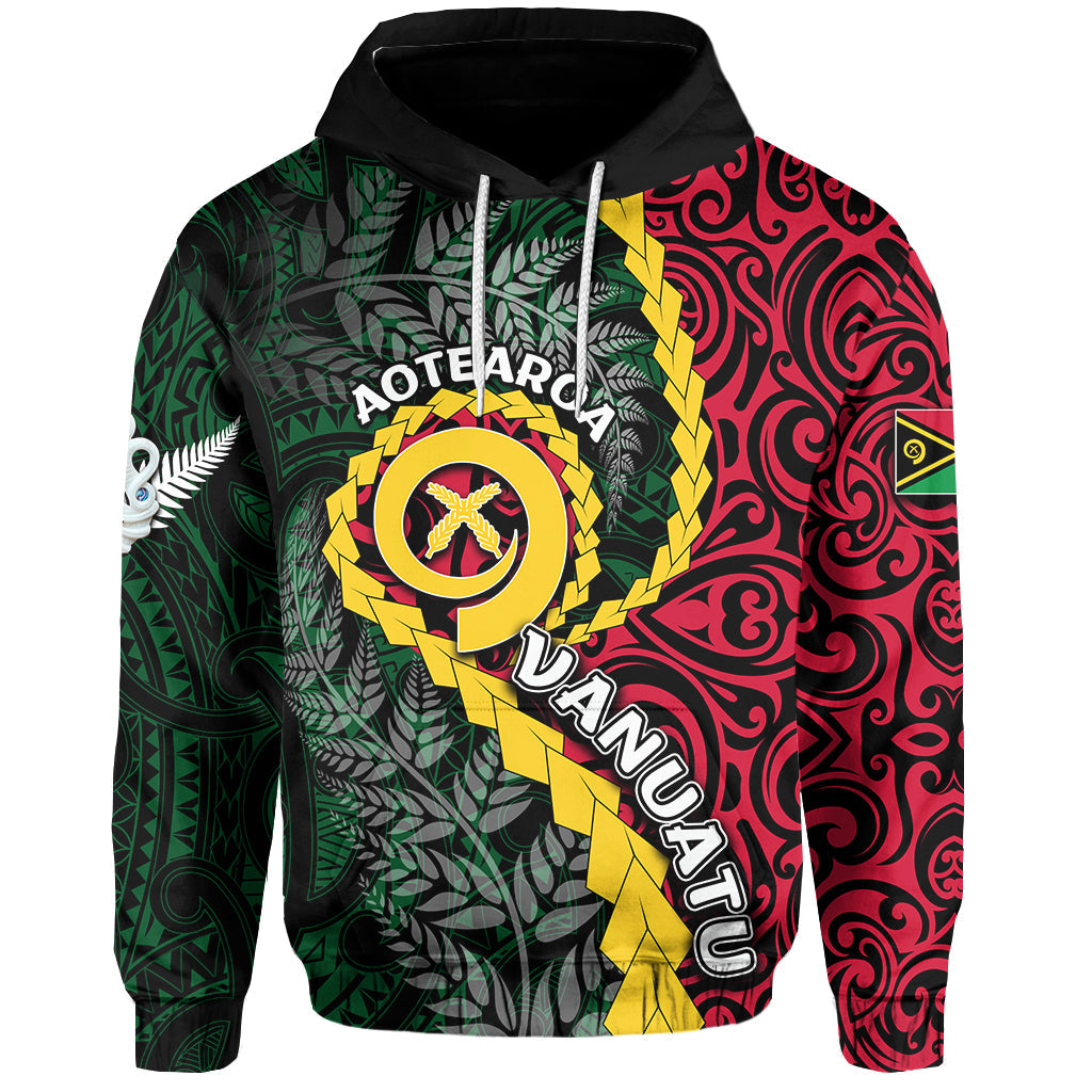 Vanuatu All Over Hoodie Mix Maori Silver Fern
