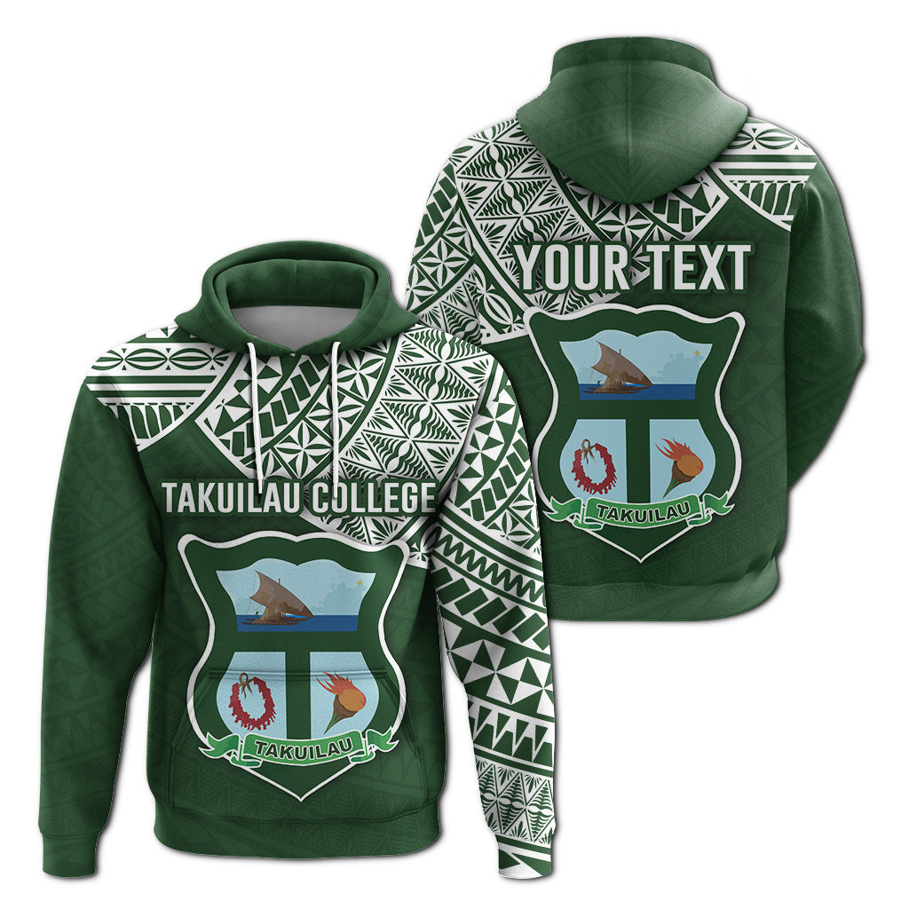 Custom Text Takuilau College Hoodie Tonga Pattern