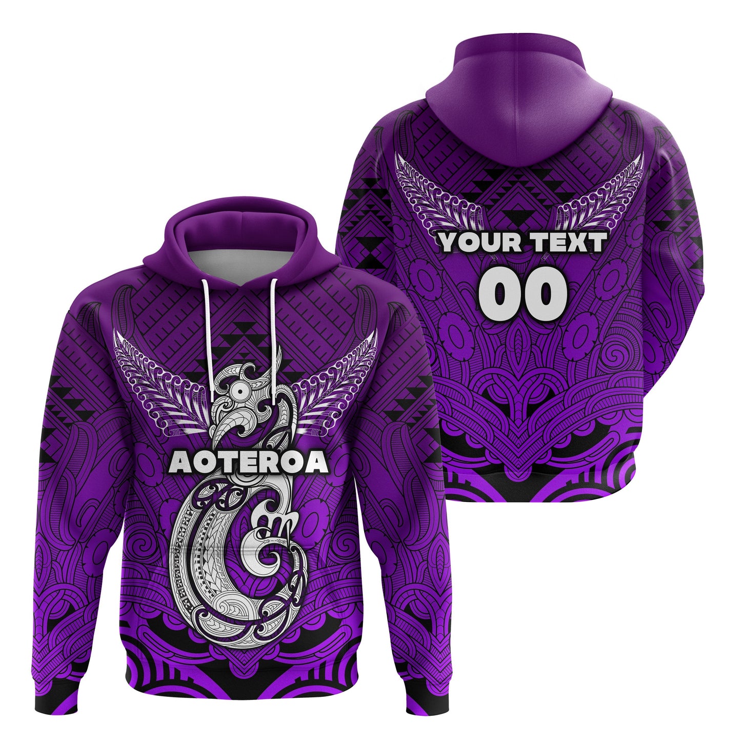 ( Personalised) Maori Aotearoa Manania Hoodie Simple Sport Style Purple