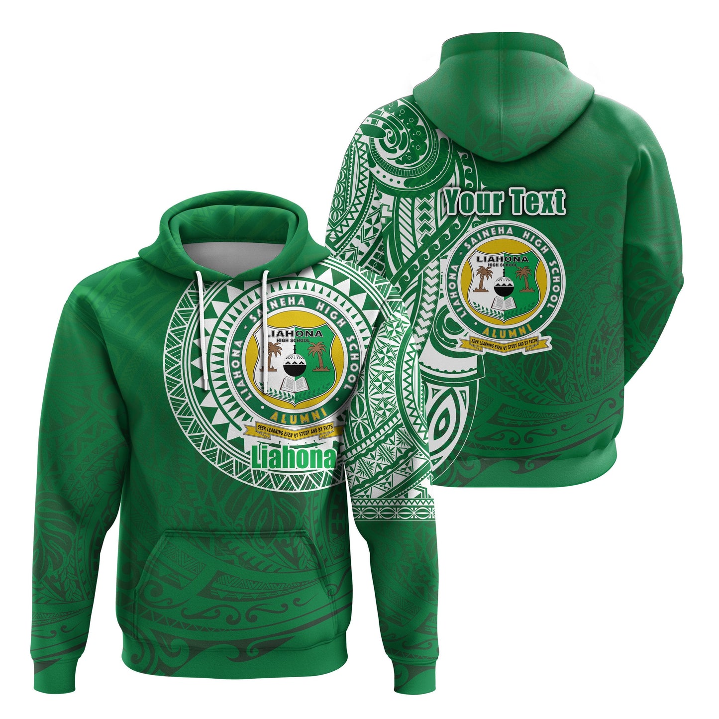 Custom Text Liahona Tonga Hoodie Polynesian Free Style