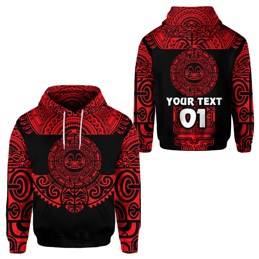 ( Personalised) Marquesas Islands Hoodie Marquesan Tattoo Simplified Version Red