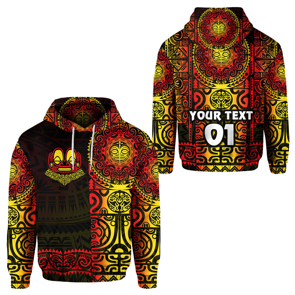 ( Personalised) Marquesas Islands Hoodie Marquesan Tattoo Unique Style Gradient Red