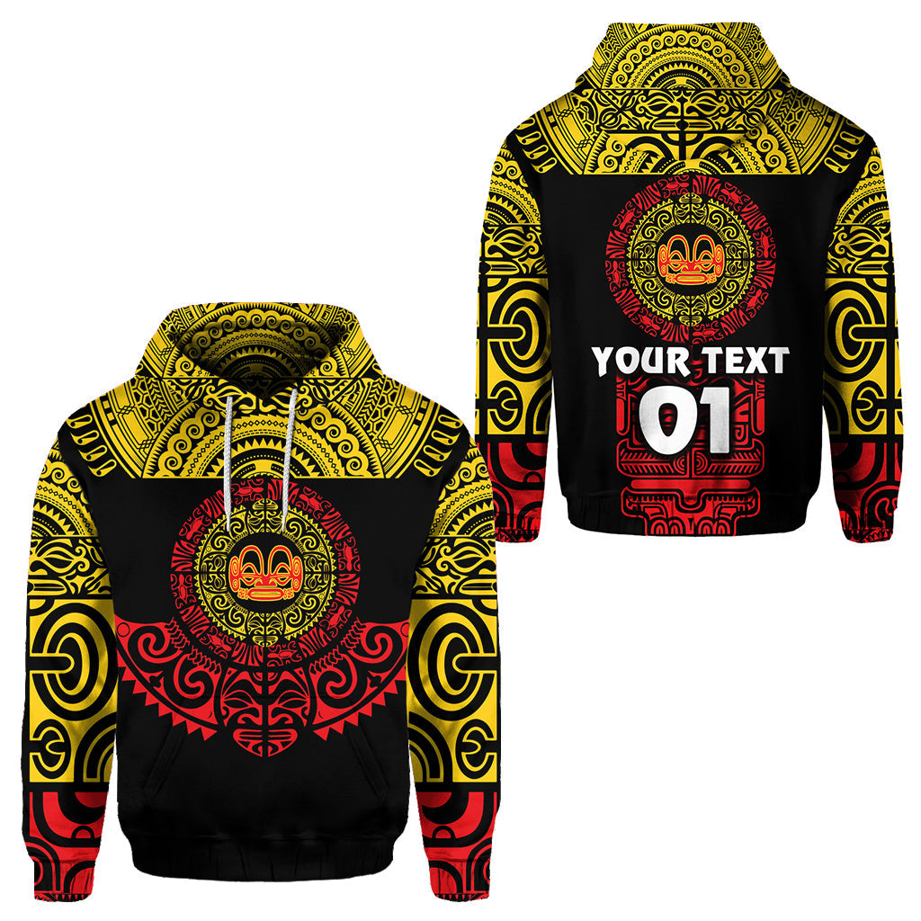 ( Personalised) Marquesas Islands Hoodie Marquesan Tattoo Simplified Version Yellow