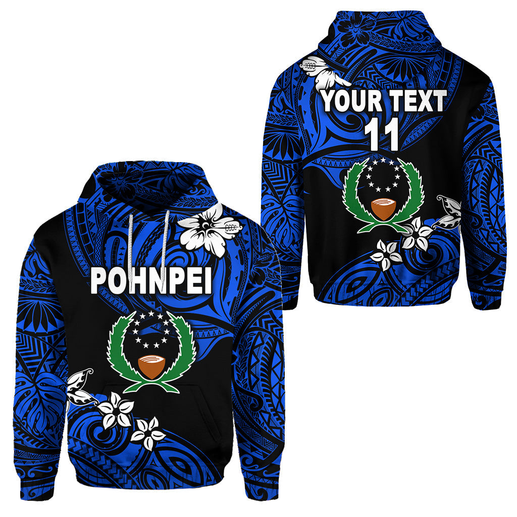( Personalised) FSM Pohnpei Hoodie Unique Vibes Blue