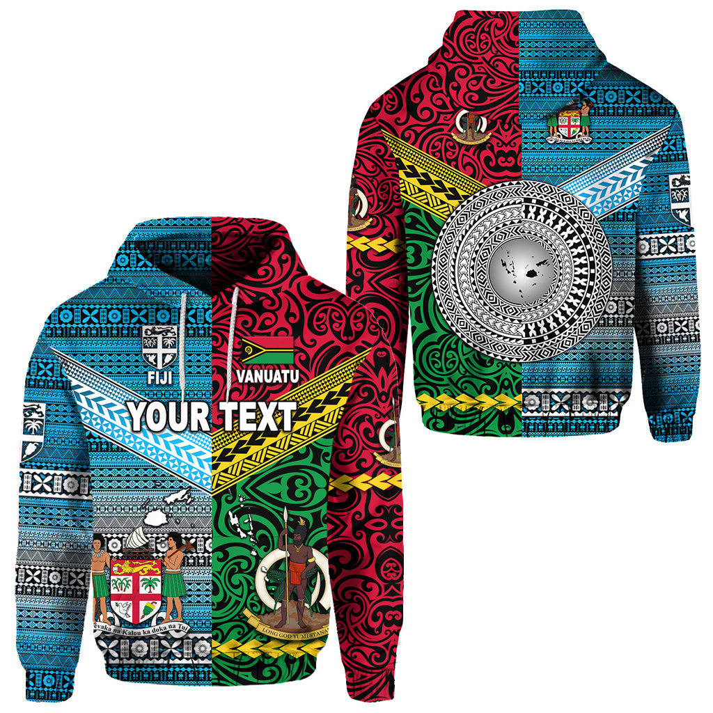 ( Personalised) Vanuatu And Fiji Hoodie Together Bright Color