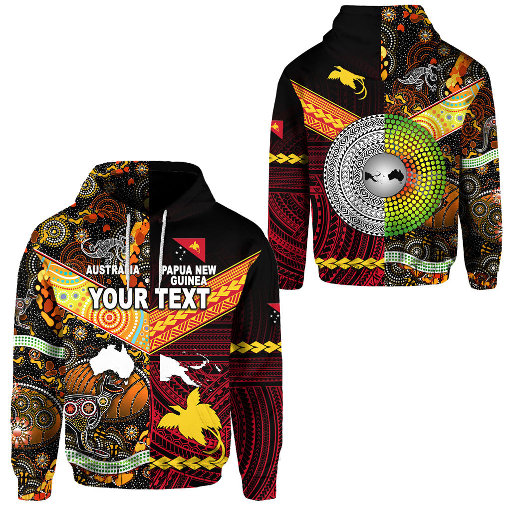 ( Personalised) Papua New Guinea And Australia Aboriginal Hoodie Together