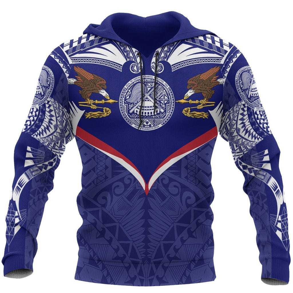 American Samoa Powerful Hoodie American Samoa Flag Seal Polynesian Tattoo
