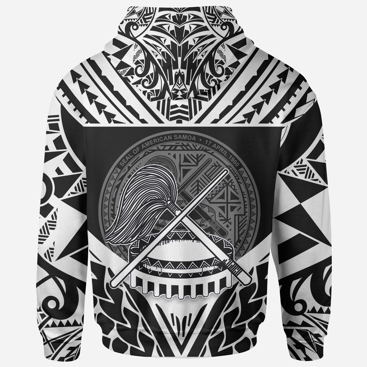 American Samoa Hoodie Unique Eagle Feather Texture Black