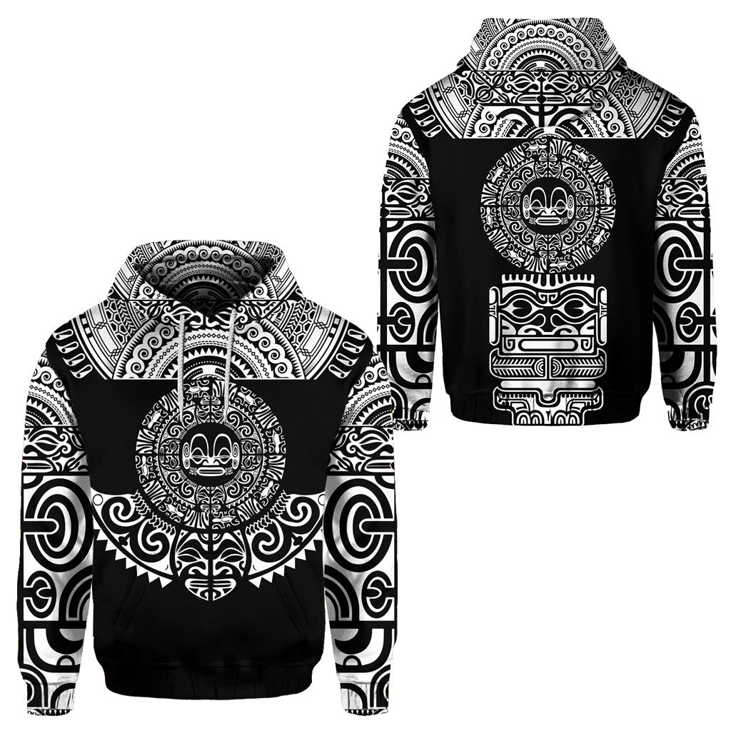 ( Personalised) Marquesas Islands Zip Hoodie Marquesan Tattoo Simplified Version Black