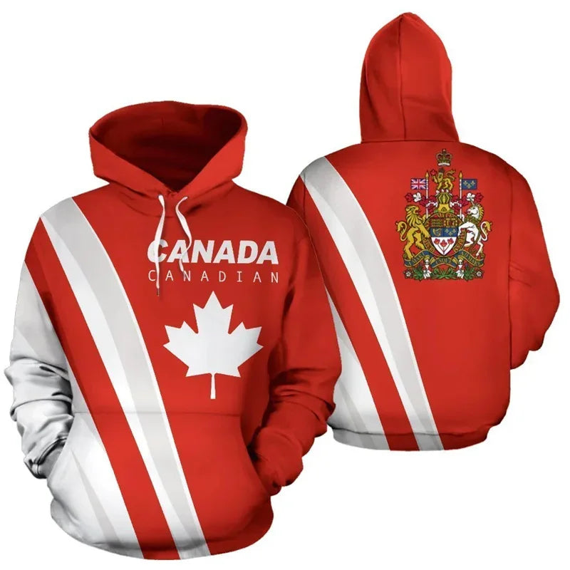 Canada Natianal Flag Emblem Unisex Canada Coat Of Arms Style Hoodies All Over Print