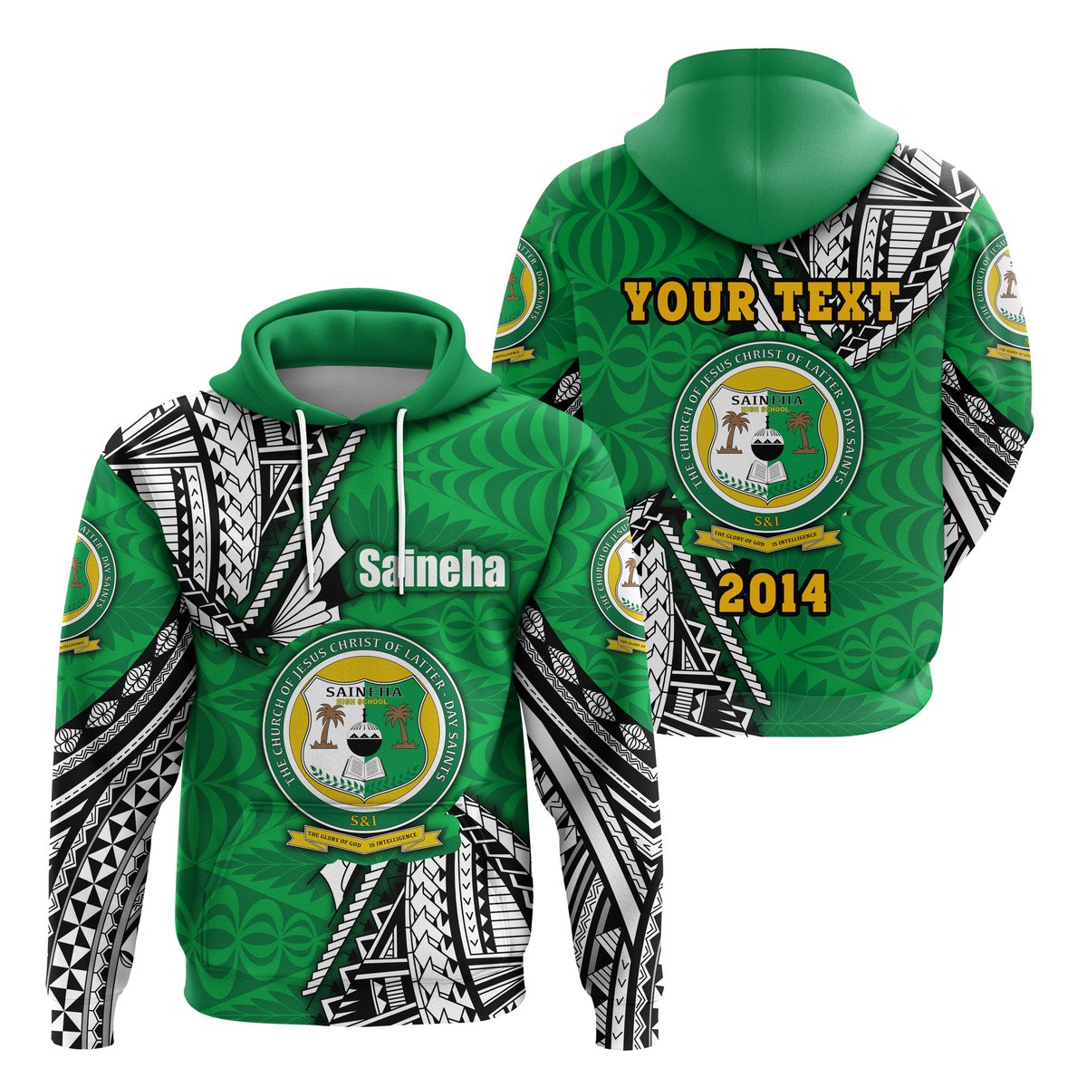 Custom Text Liahona Tonga Hoodie Polynesian Style Saineha