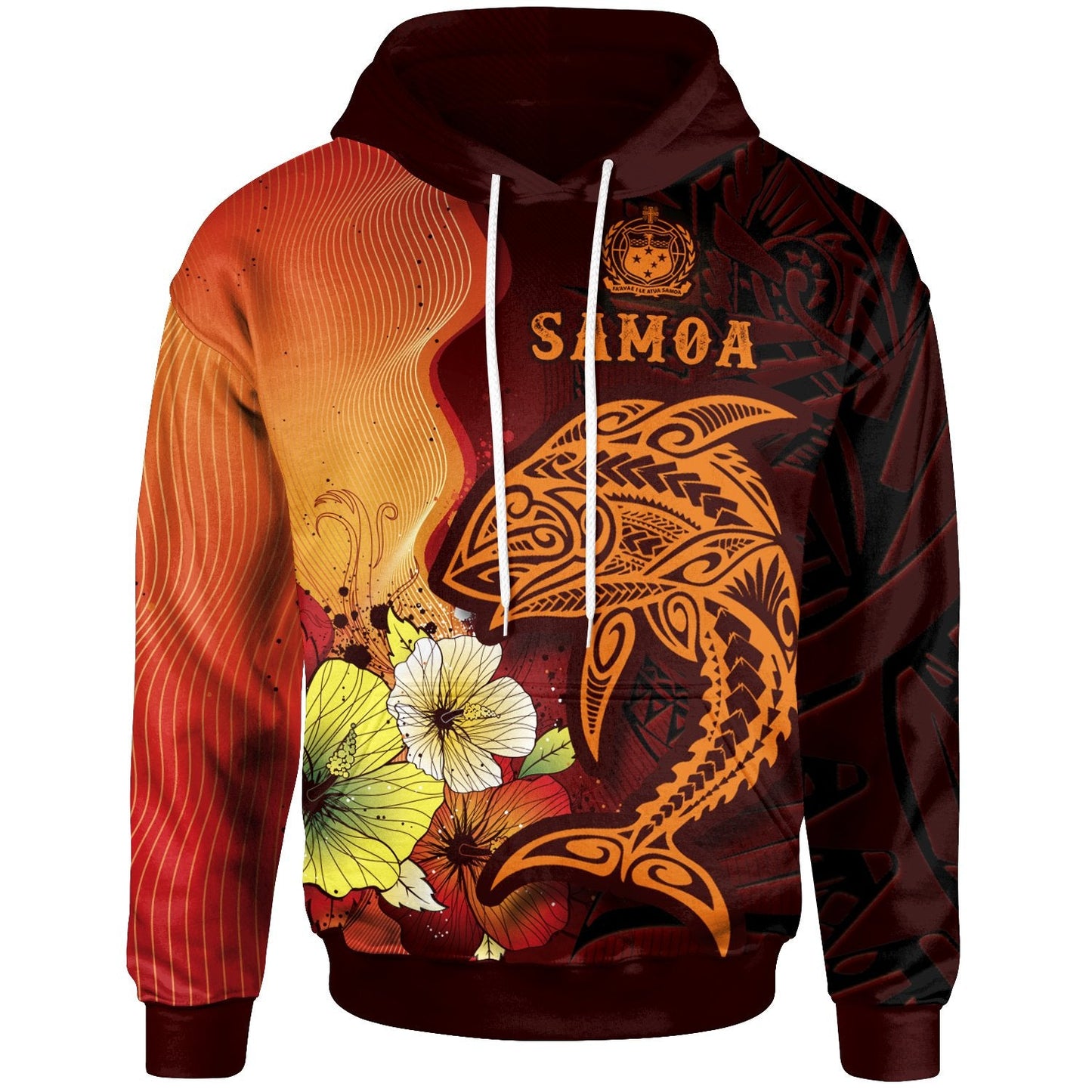 Samoa Hoodie Tribal Tuna Fish