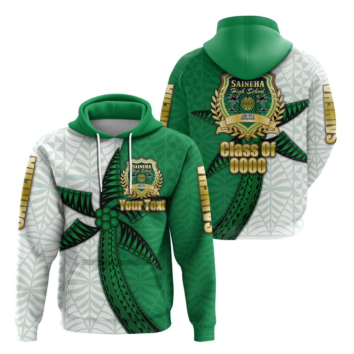( Personalised) Saineha Tonga Hoodie Coconut Tree Style Class of