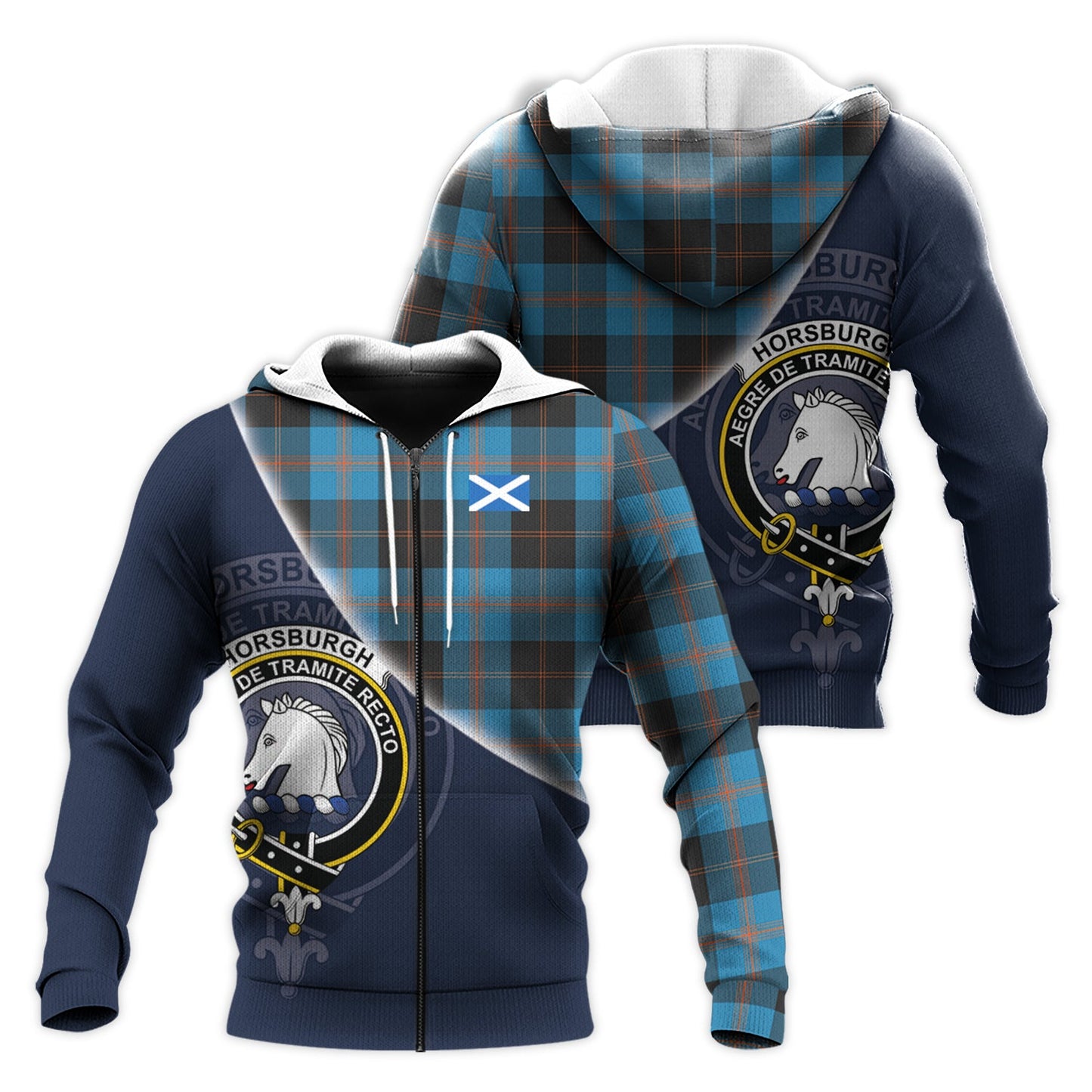 Printivon Horsburgh Tartan Scottish Crest Hoodie