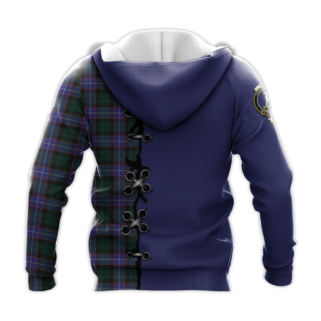 Printivon Hunter Modern Tartan Hoodie Lion Rampant And Celtic Thistle Style